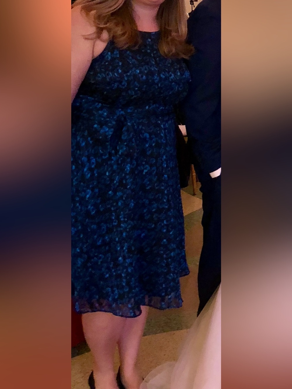Banana Republic Blue and Black A-Line Dress Skirt